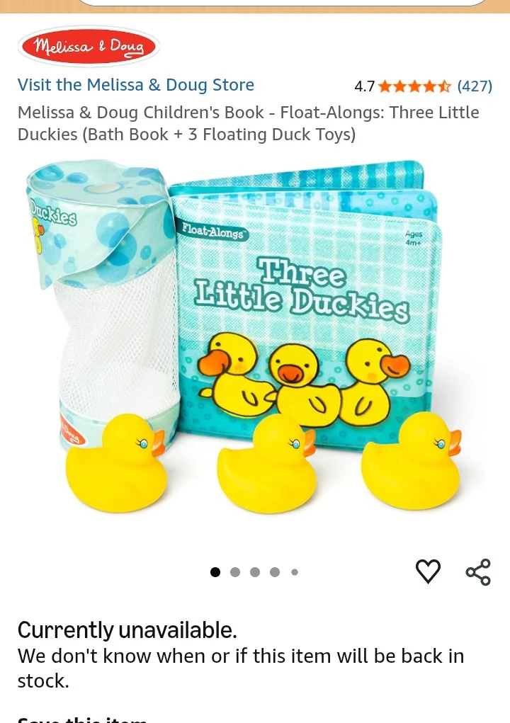 Melissa & Doug Three Little Duckies Bath Book and Toys