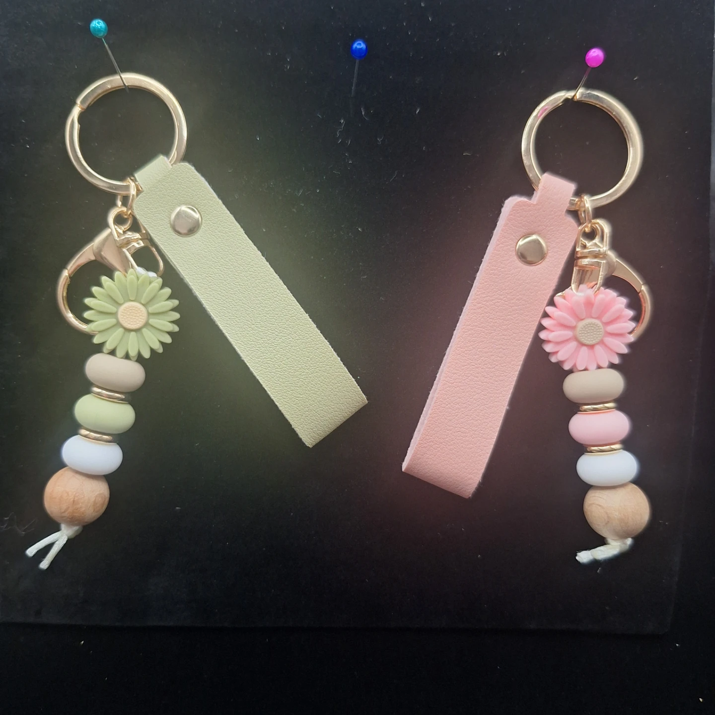 Beaded Keychains with Floral Charms - photo 3
