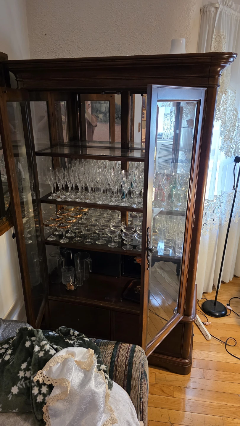 Wooden Display Cabinet with Glass Doors - photo 2