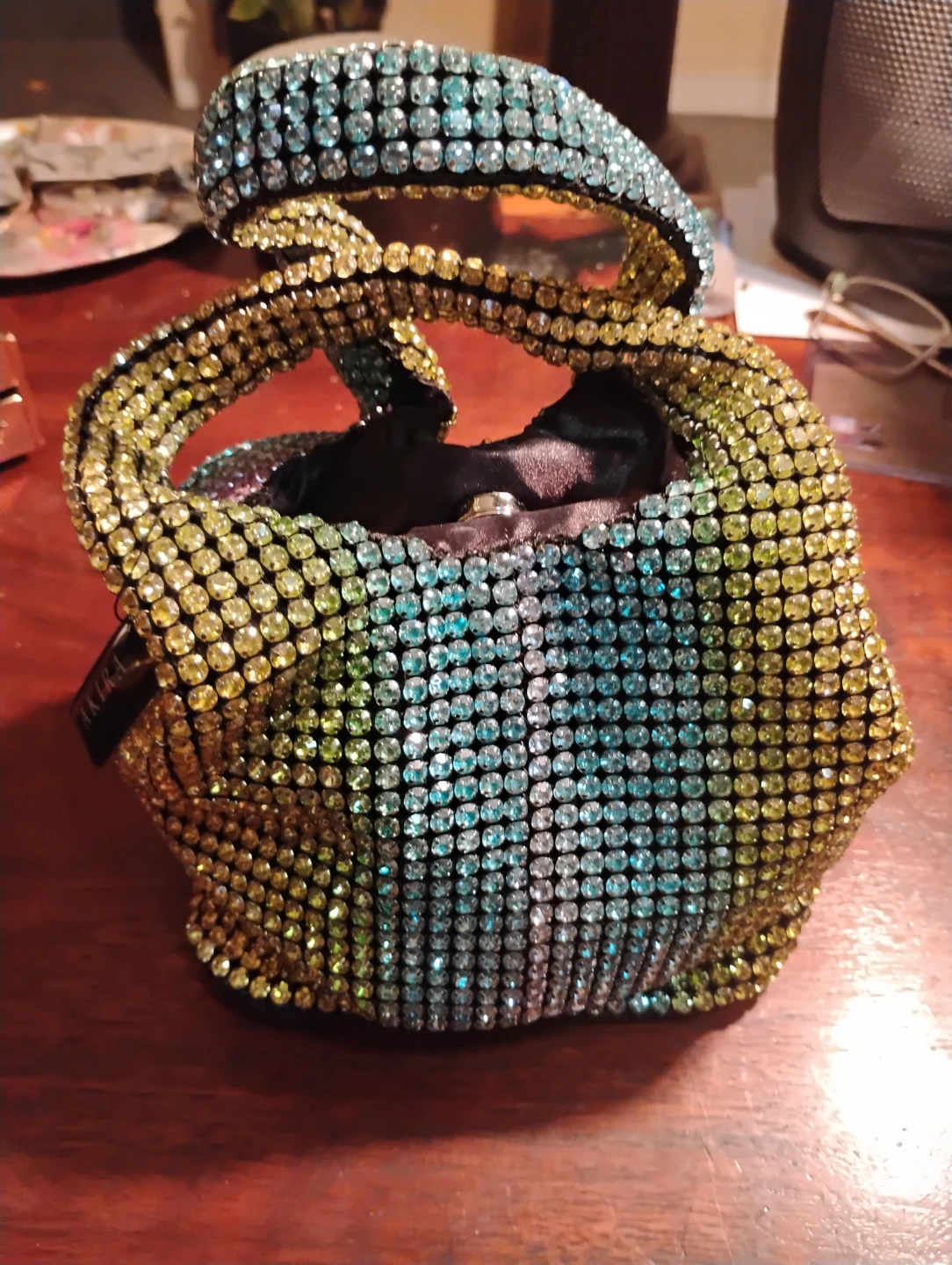 Akira Rhinestone Bucket Bag