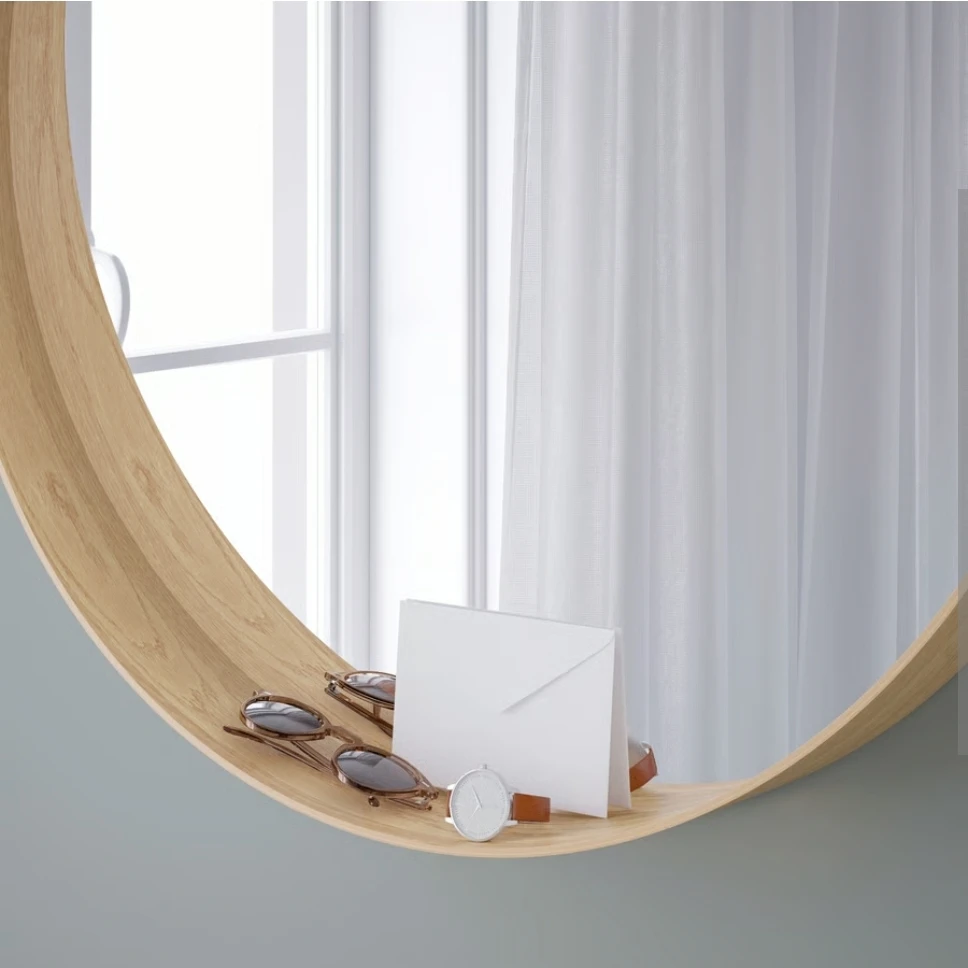 IKEA STOCKHOLM Round Mirror 31 1/2"  Oak Veneer - photo 2