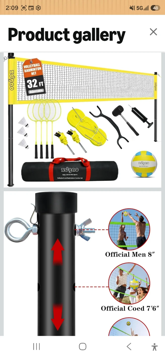 Volleyball, Badminton Combo Set