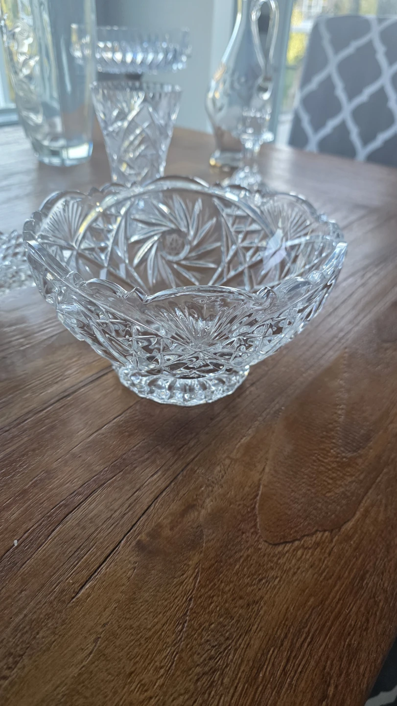 Set of Crystal Glass Bowls and Pitcher - photo 2