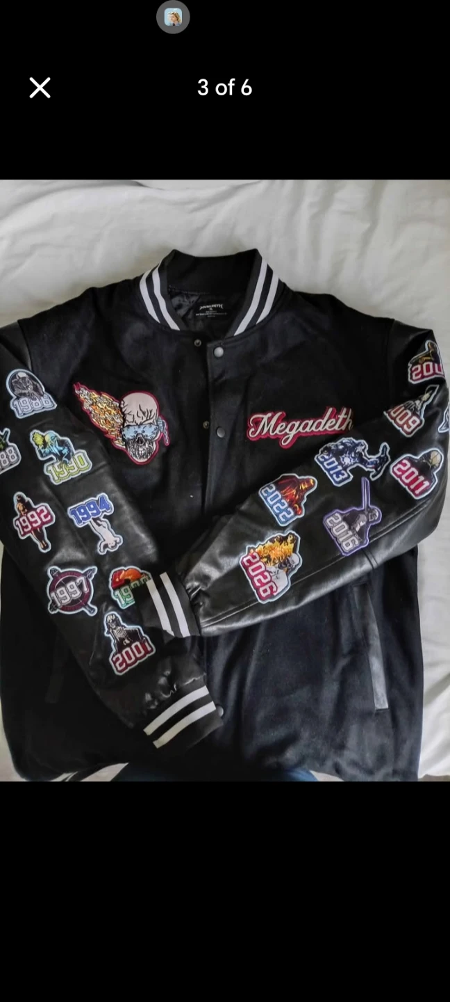 Megadeth Varsity Jacket with Signed Vinyl Record - photo 3