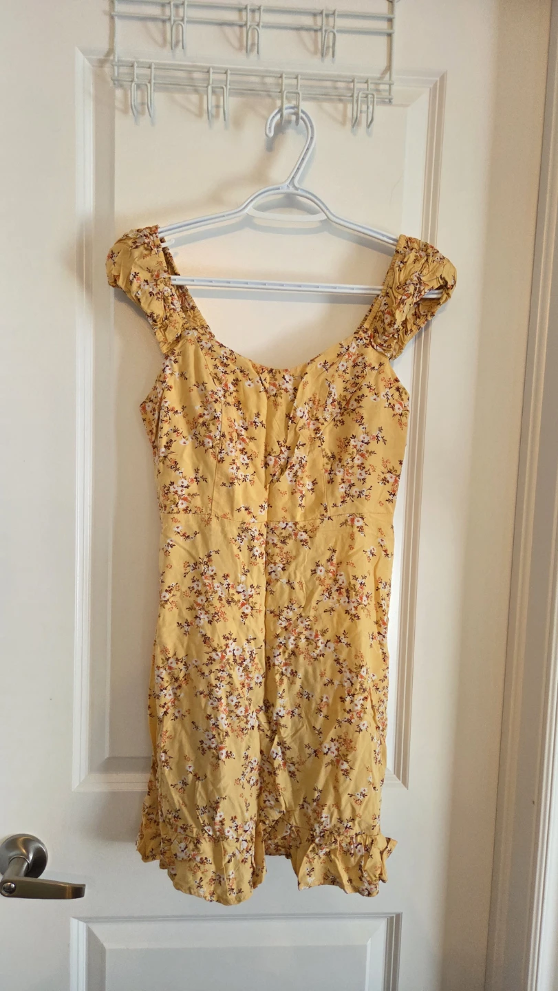 Yellow Floral Mini Dress