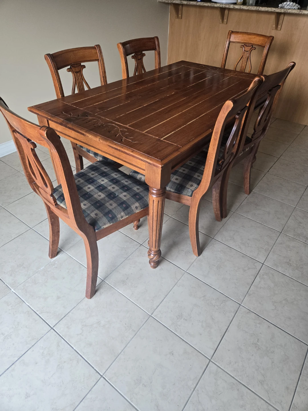 Wooden Dining Table Set with 6 Chairs - photo 4