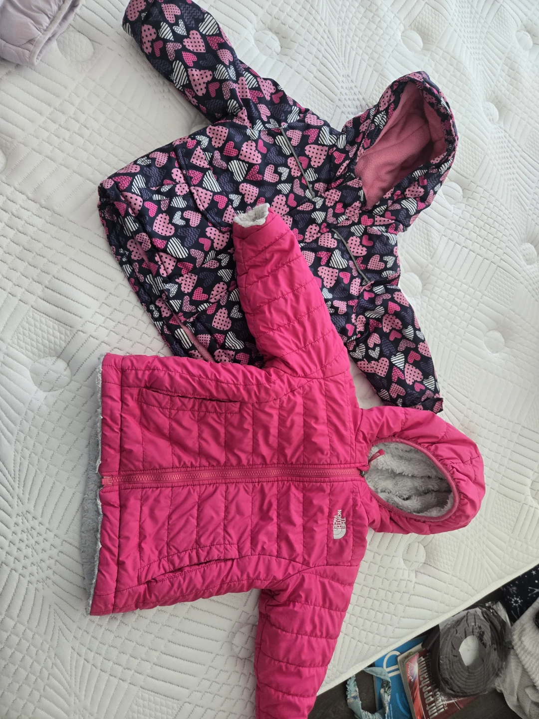 The North Face Pink Puffer Jacket & George Heart Print Jacket