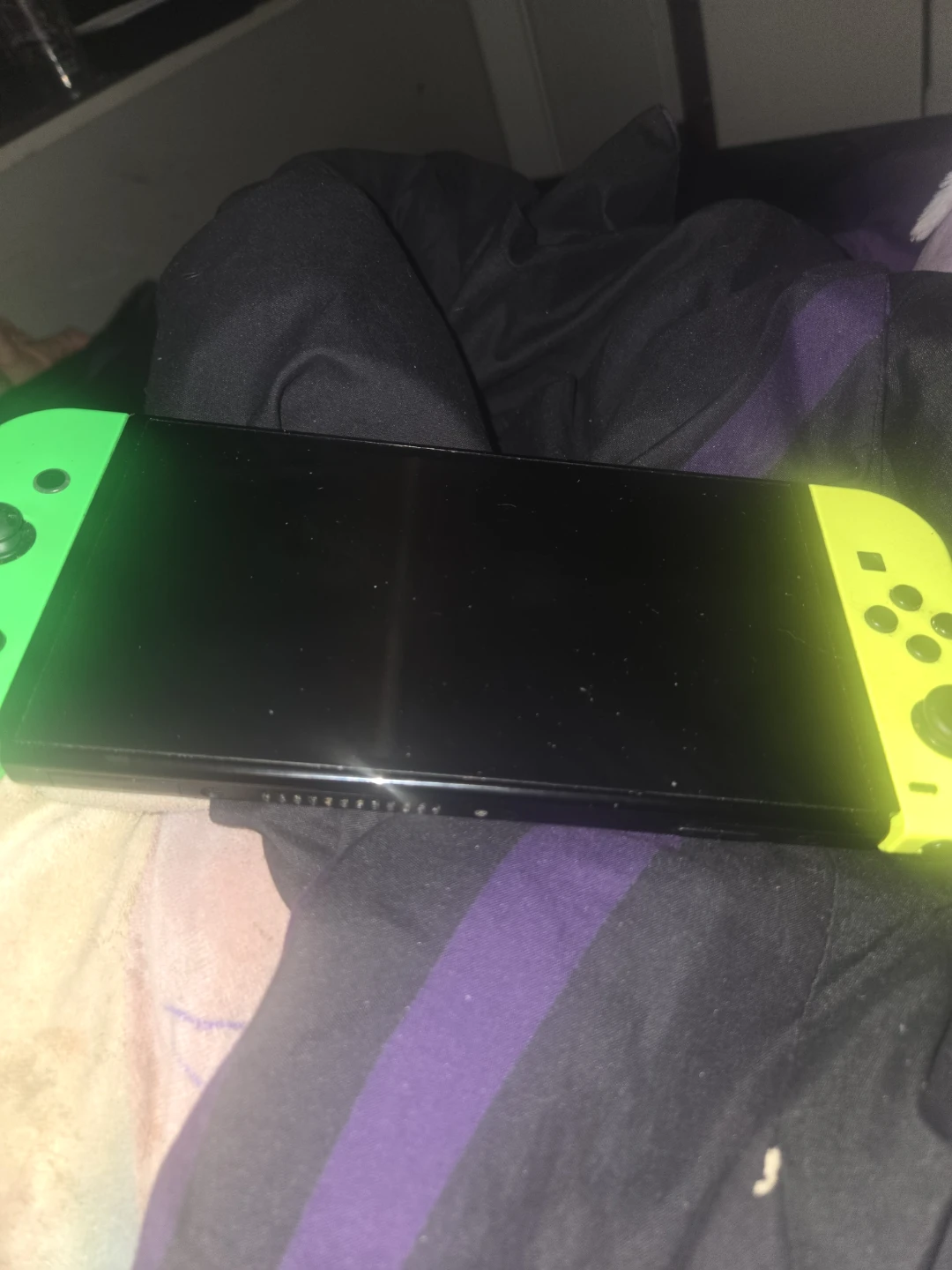 Nintendo Switch Oled Console with Neon Green and Yellow Joy-Cons - photo 3
