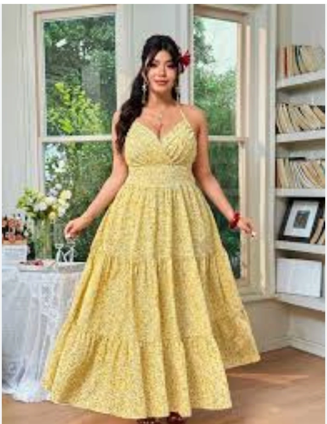 Yellow Floral Maxi Dress 2XL - photo 2