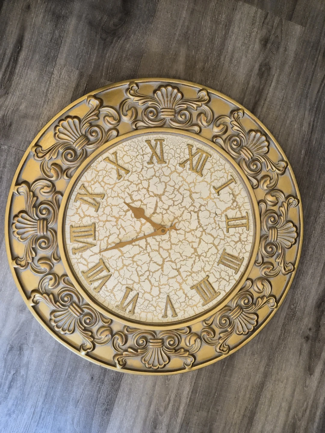 Ornate Gold Wall Clock with Roman Numerals - photo 3