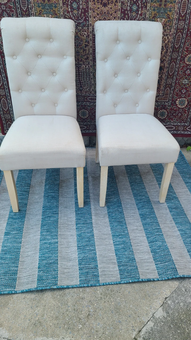 Set of 2 Tufted Upholstered Dining Chairs