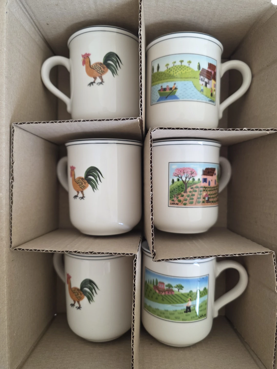 Vintage Villeroy & Boch Design Naif Mugs - Set of 6 obo