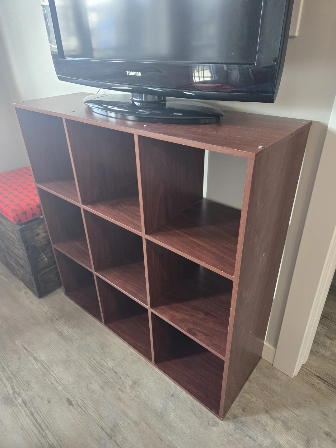 9-Cube Storage Shelf - Dark Wood Finish - photo 3