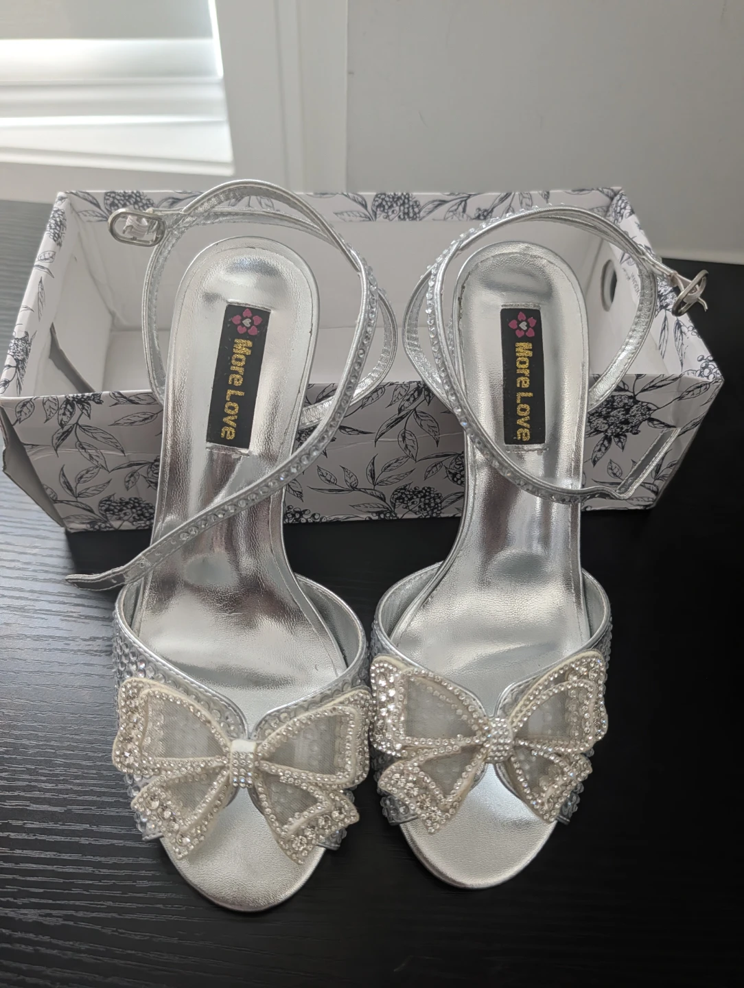 More Love Silver Embellished Bow Heels - photo 2