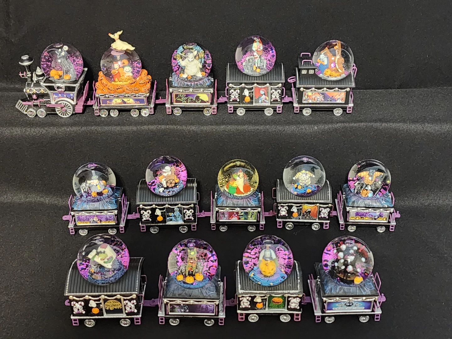 Part 1:NBC-GLITTER GLOBE TRAINS-$70CAD EACH