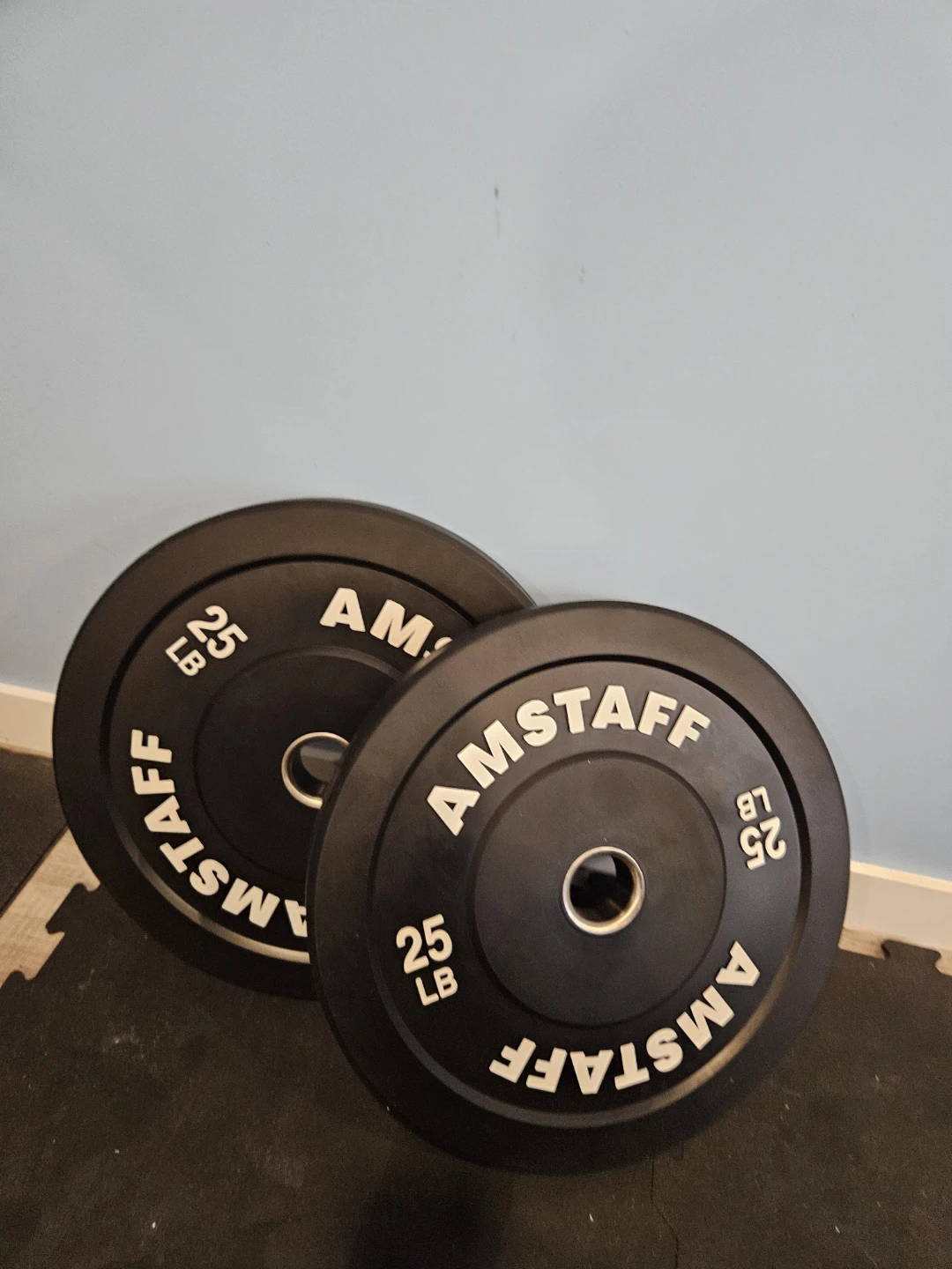 Amstaff rubber plates 25lb pair, basically new