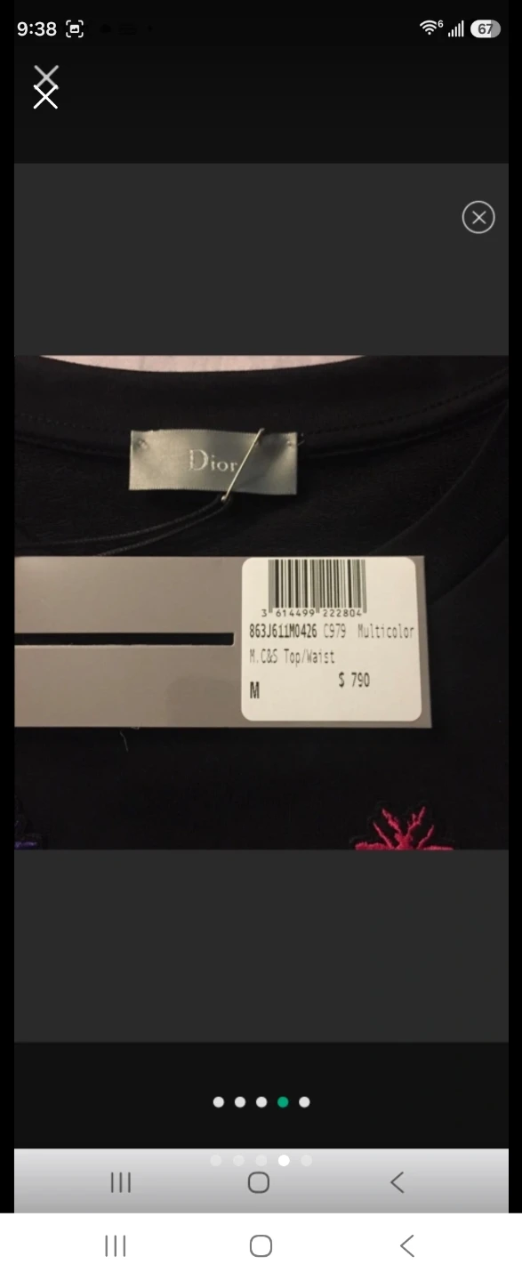 Dior Bee Embroidered Black T-Shirt Size M - photo 2