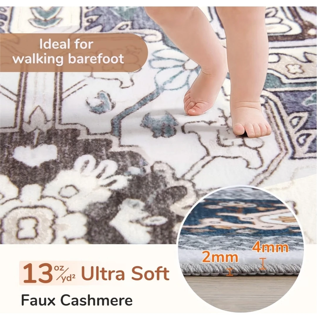 Ultra Soft Faux Cashmere Area Rug 6x9 - photo 4