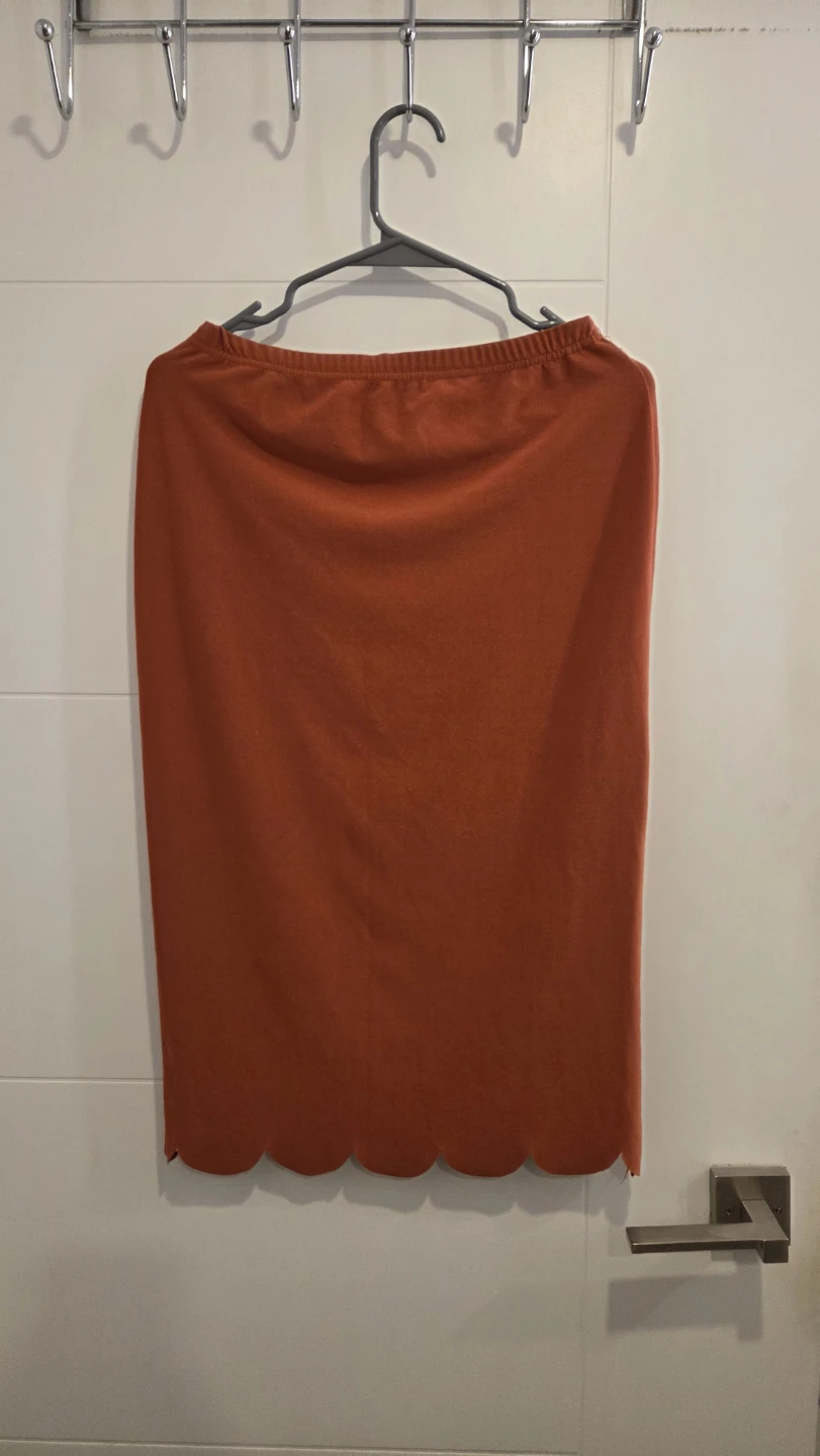Boohoo Orange Scalloped Hem Midi Skirt - photo 3