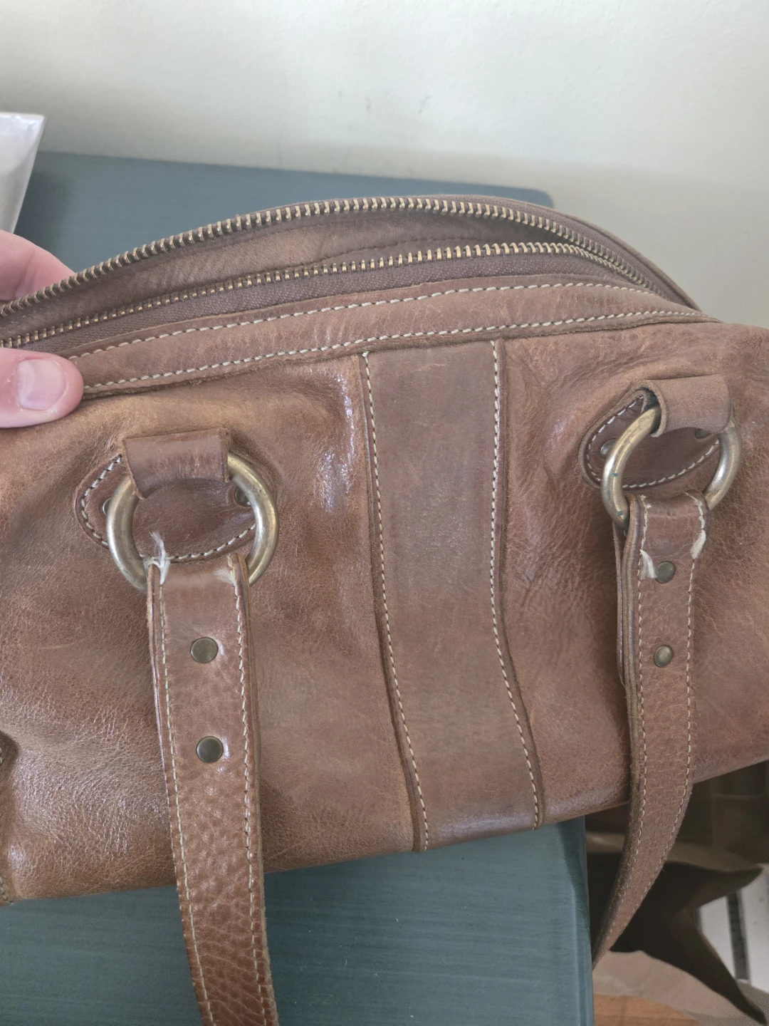 Vintage Roots Brown Leather Shoulder Bag - photo 3