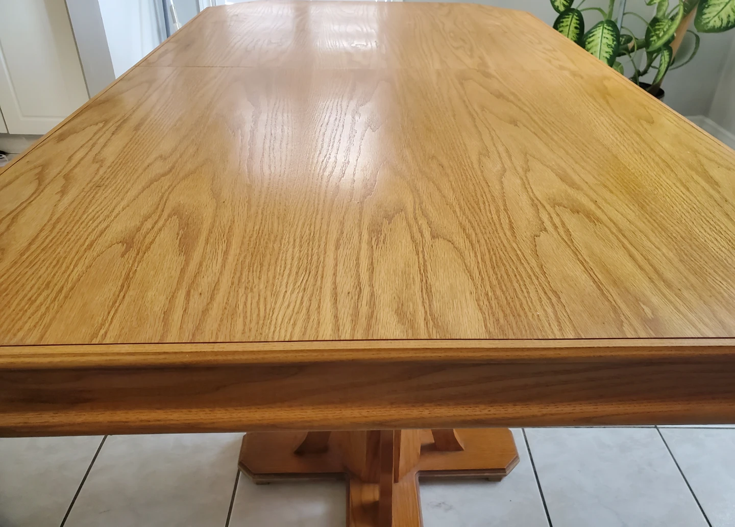 Oak Dining Table with Extender + matching chairs