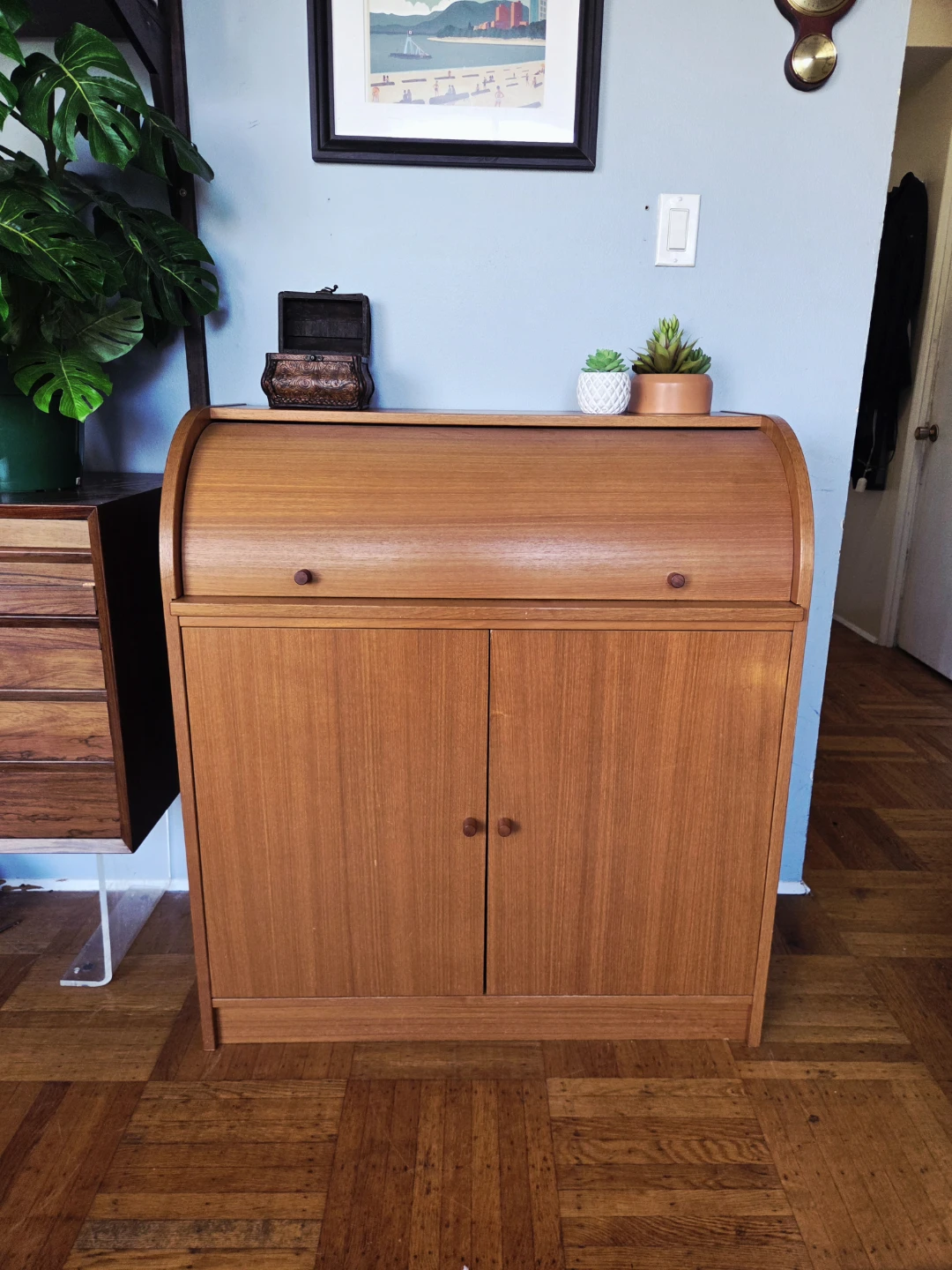 MCM Teak Retractable Secretary Desk - photo 4