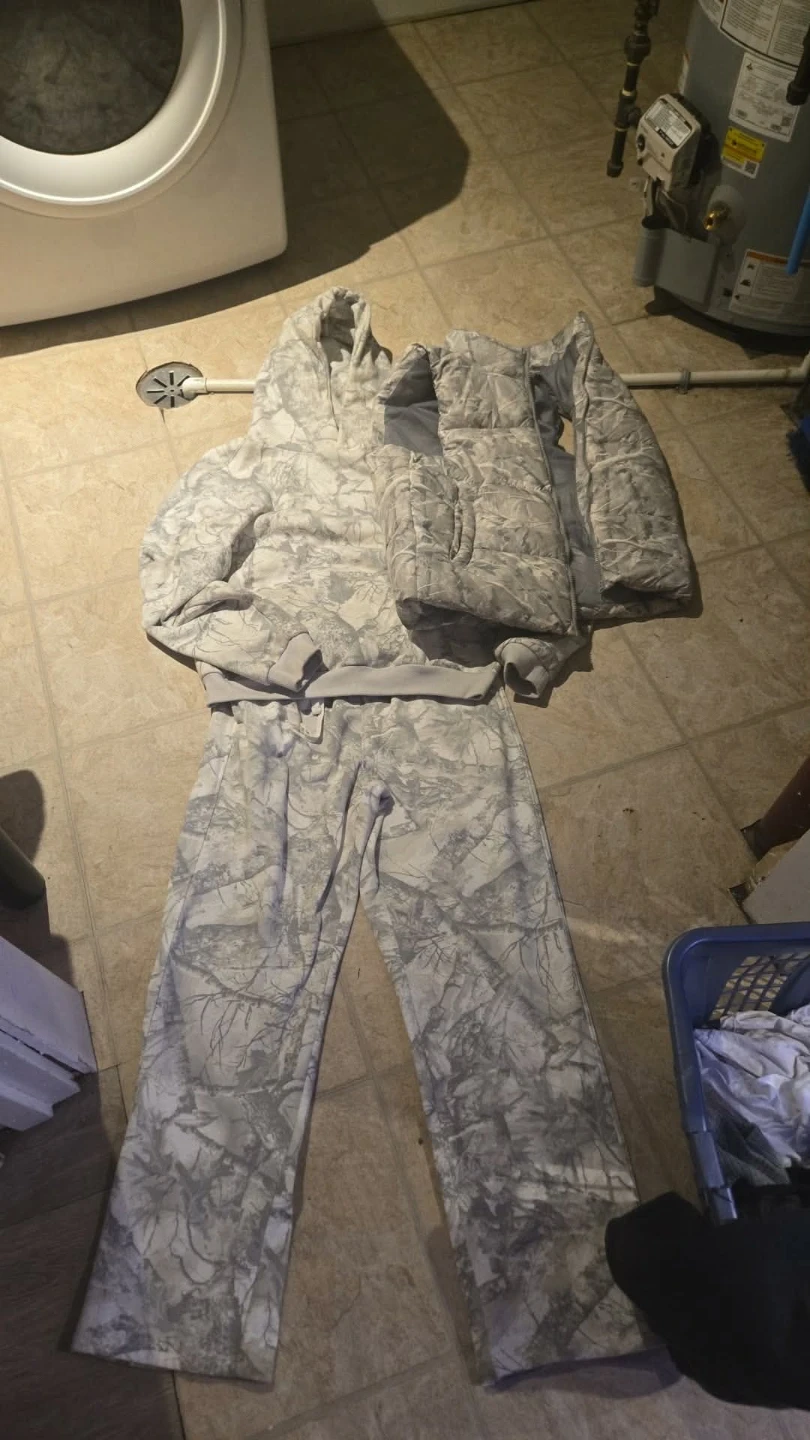Camouflage Hoodie, Vest, and Pants Set