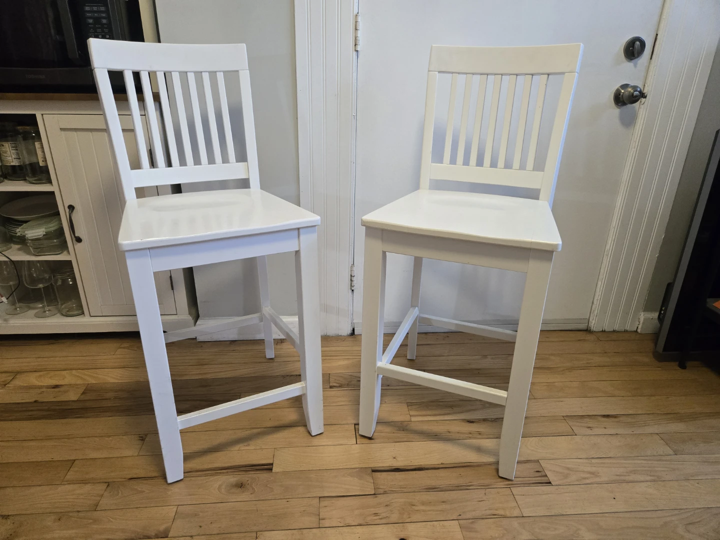 White Bar Stools - Set of 2