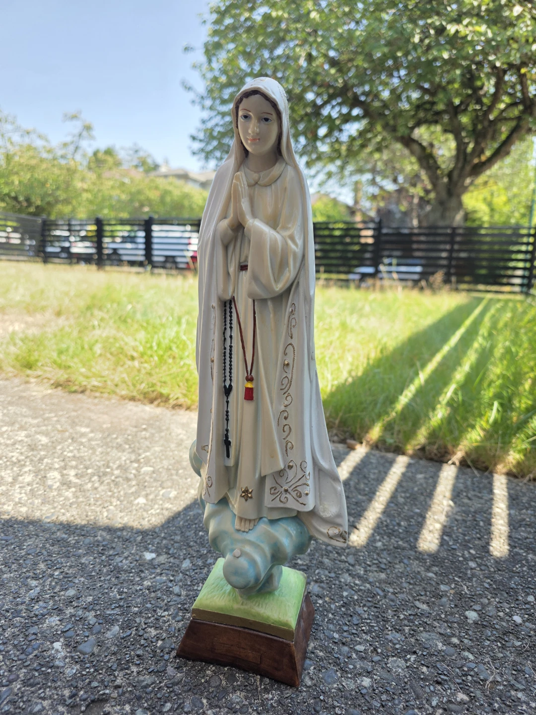 Virgin Mary Rosary Statue