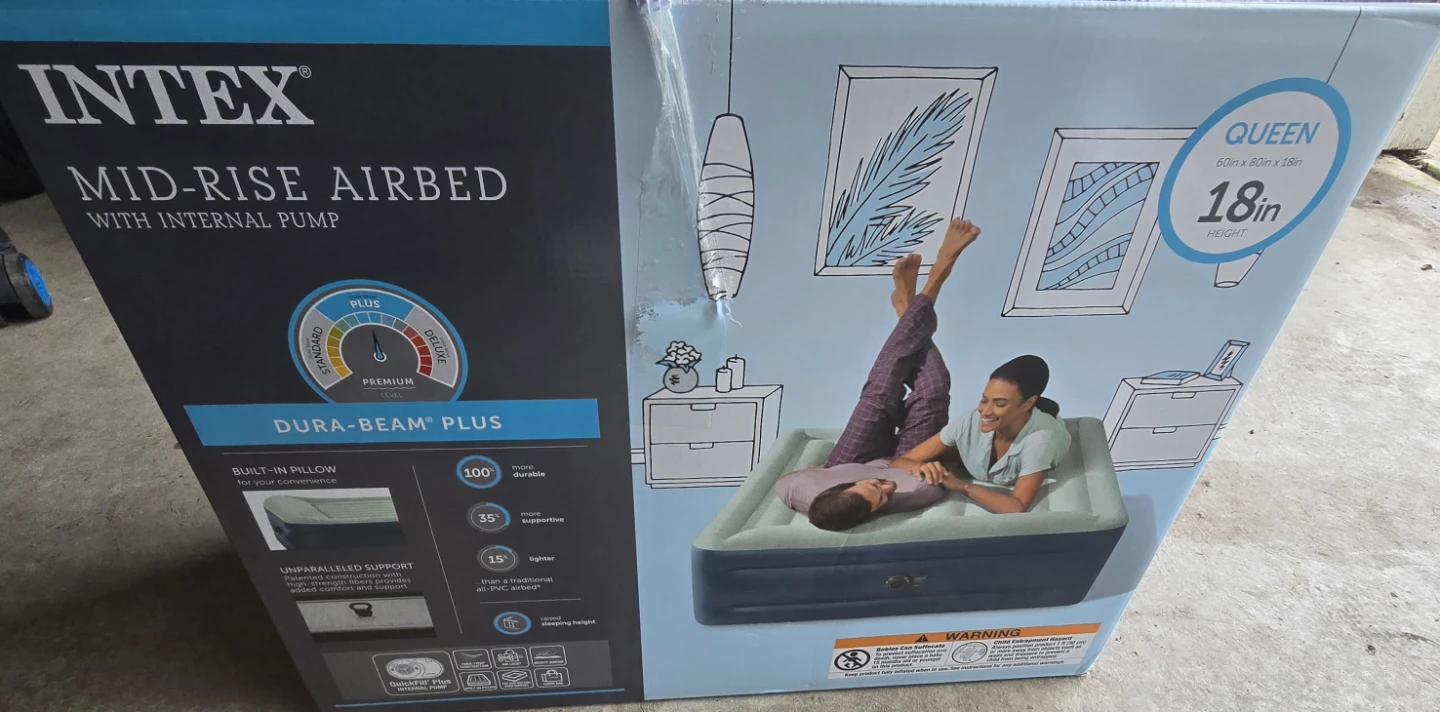 INTEX Mid-Rise Queen Airbed with Internal Pump - photo 2