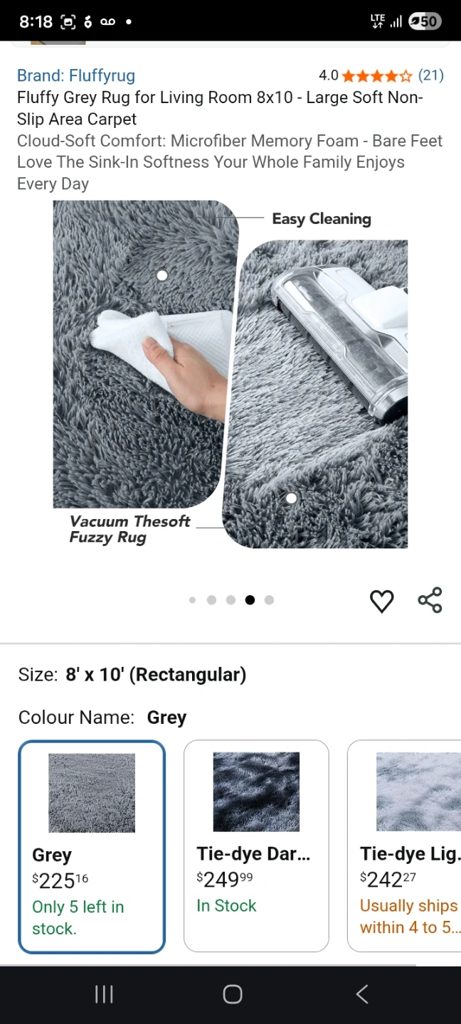 Fluffyrug Grey Area Rug 8x10 - photo 2