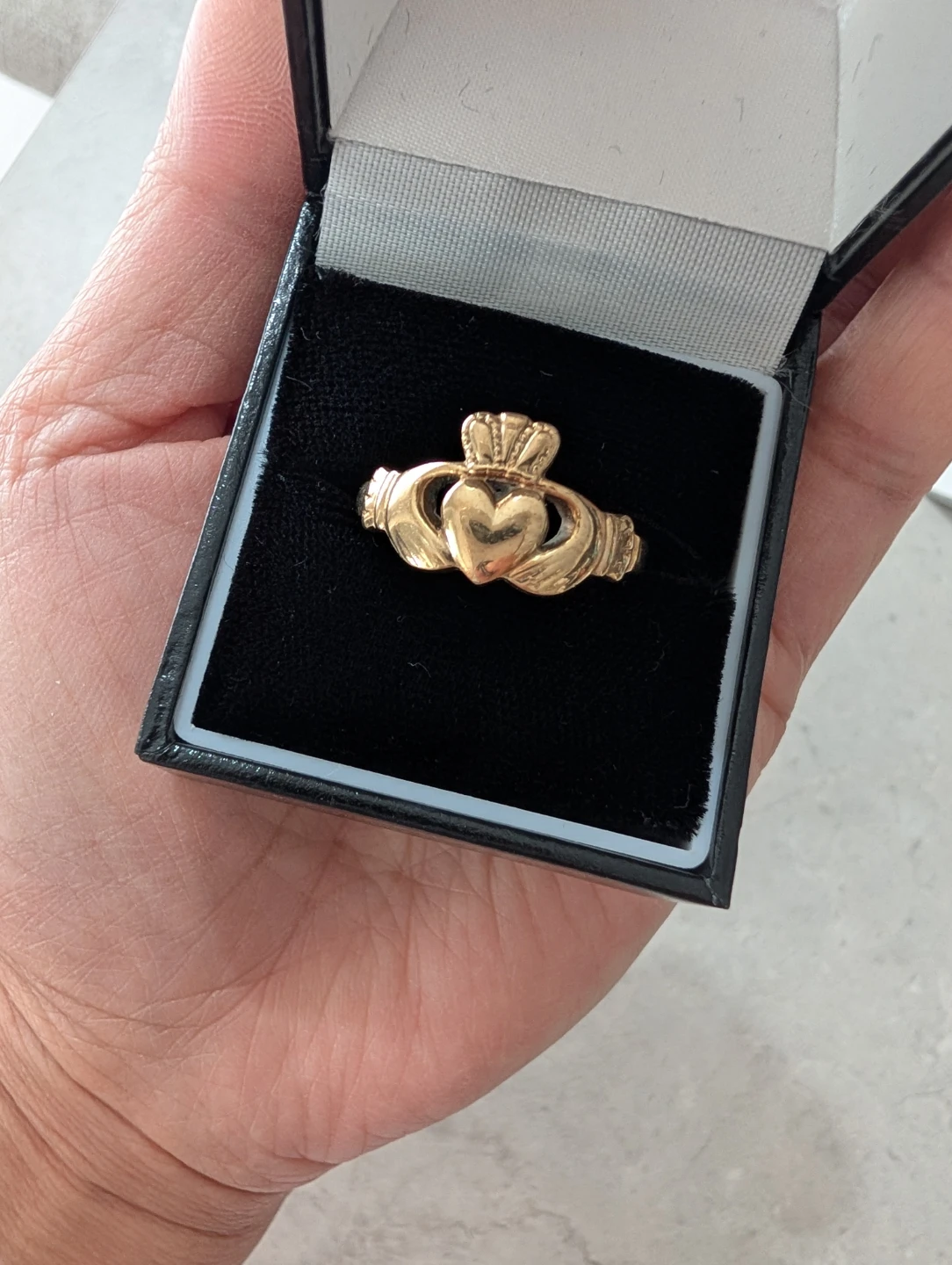 Men's Gold Claddagh Ring in Presentation Box