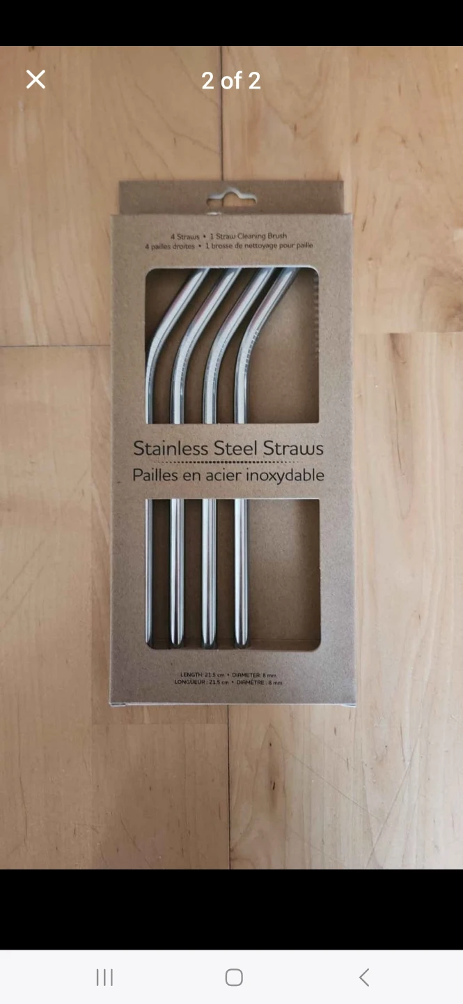 Fenigo Stainless Steel Straw & Cleaning Brush Set (Brand New) - photo 2