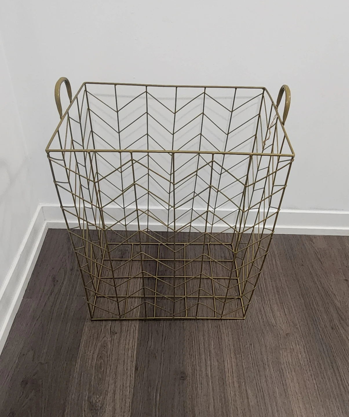 Gold Wire Storage Basket with Handles