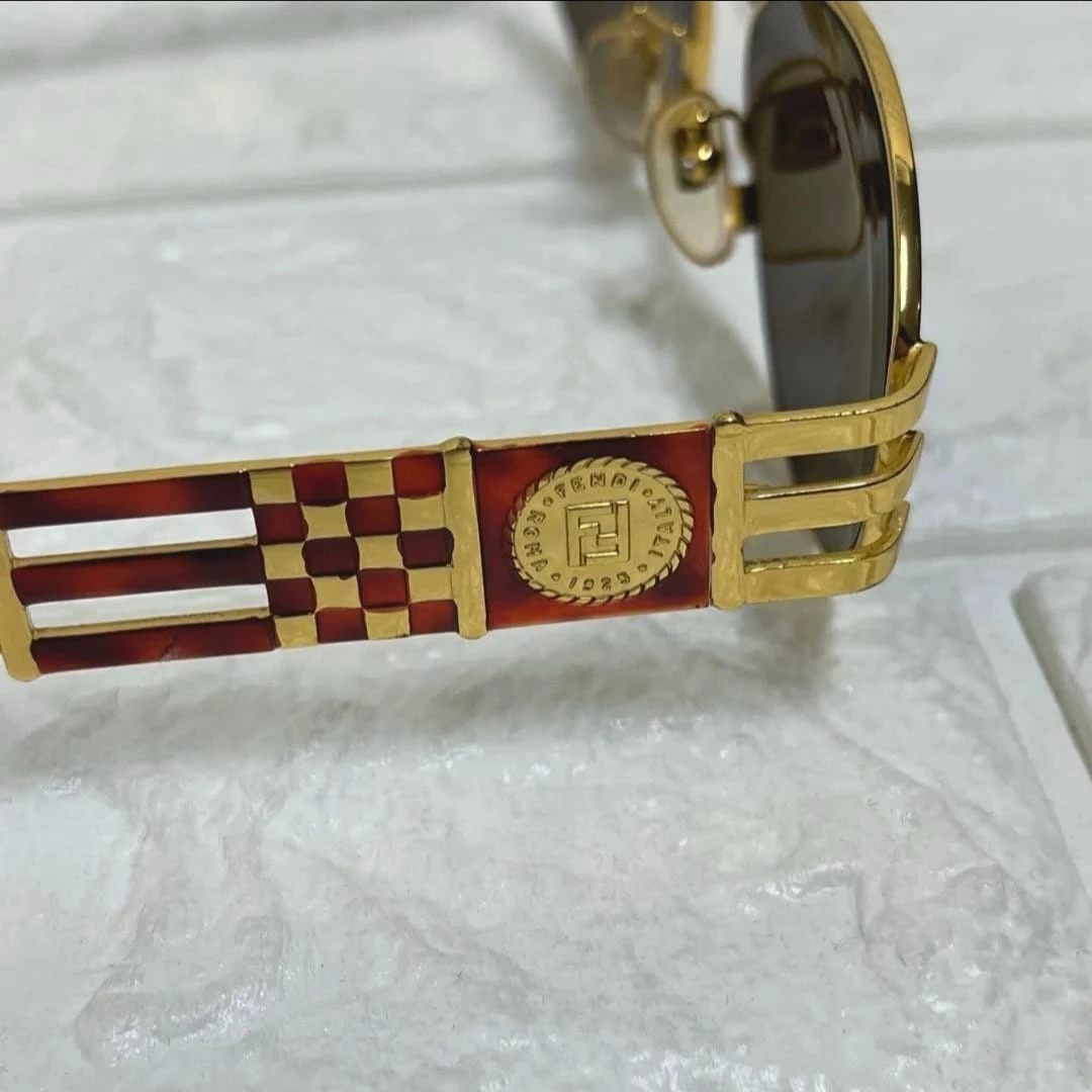 90's Vintage FENDI Gold Tortoise Shell Sunglasses - photo 3