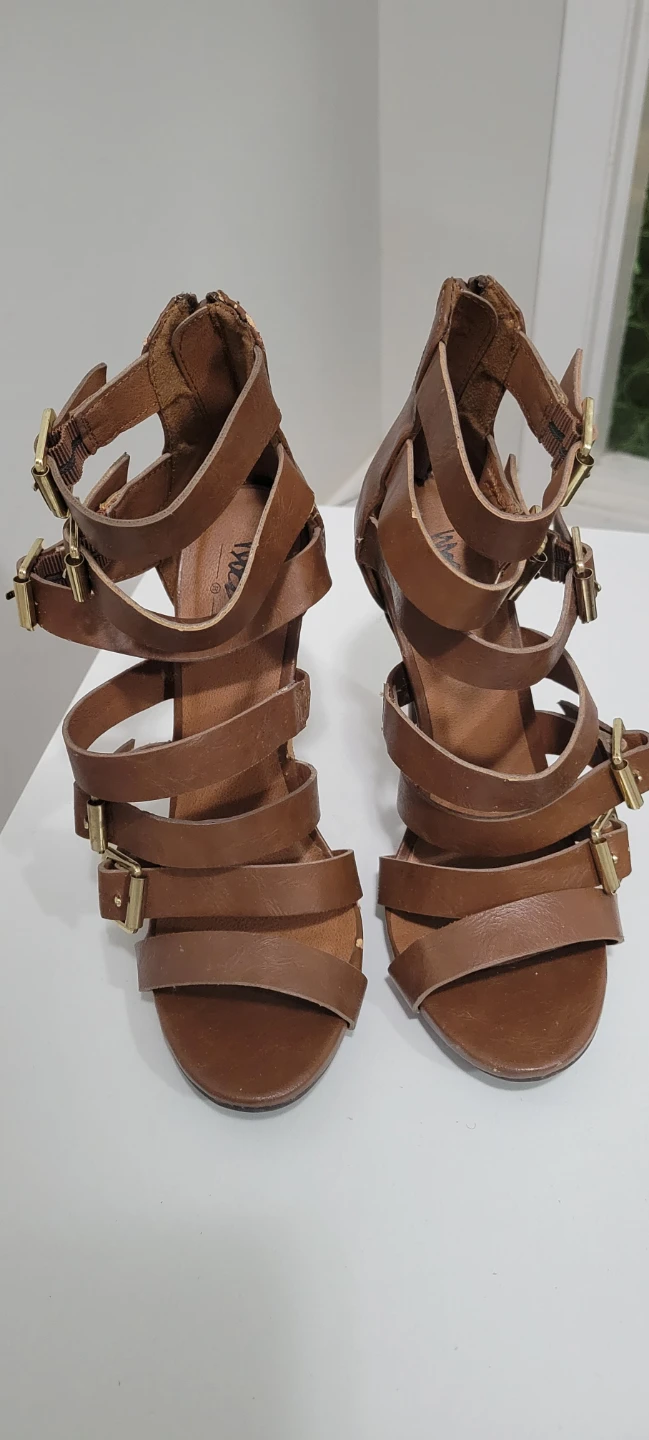 GUC Mossimo Brown Strappy High Heel Sandals s7.5 - photo 2