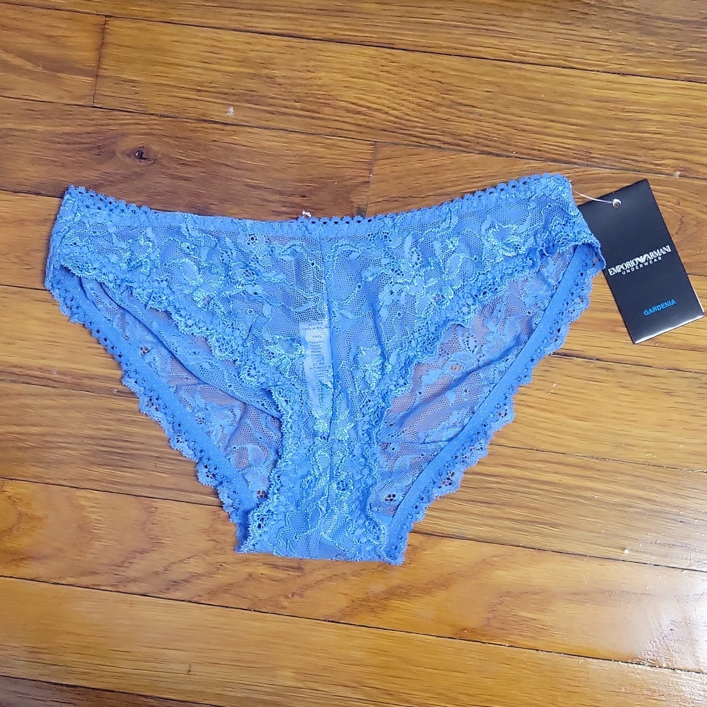 Emporio Armani Lace Bikini Bottoms - Blue