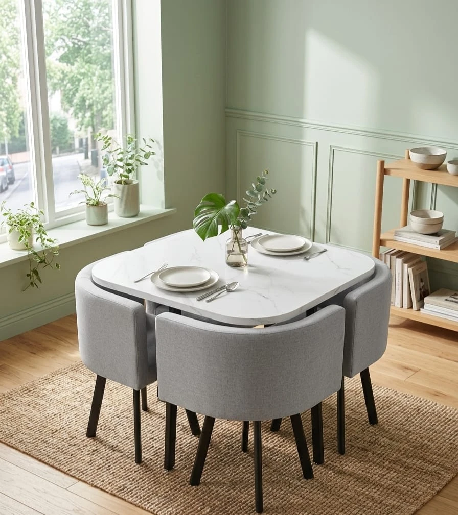 Elegant Dining Set with 4 Chairs