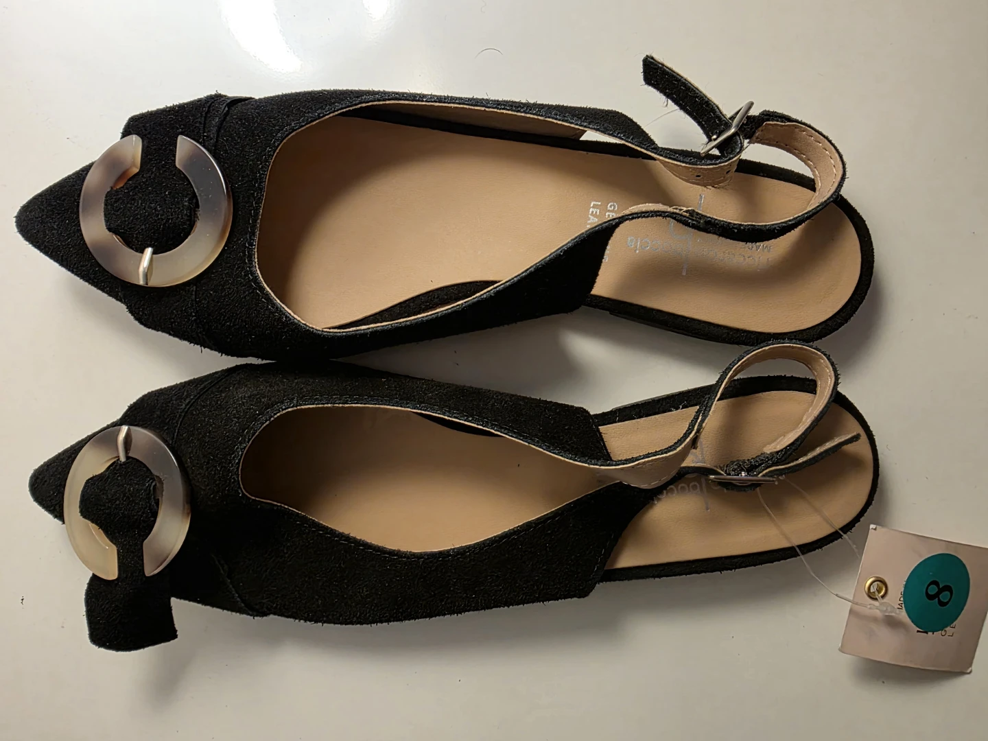 Giorgio Bocca Black Slingback Flats