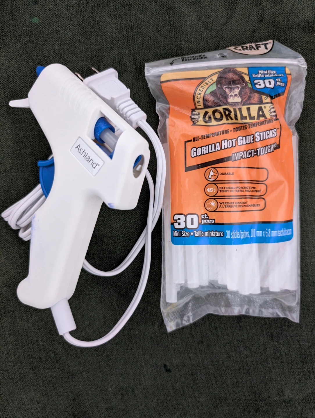 Ashland Hot Glue Gun with Gorilla Glue Sticks