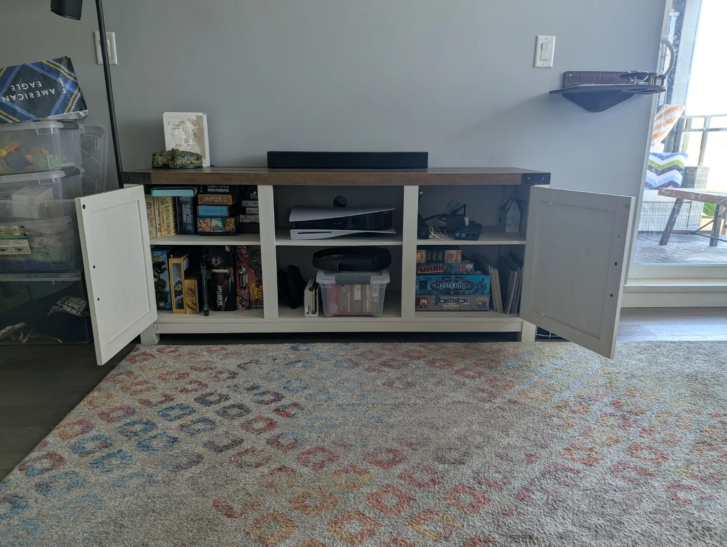 White Farmhouse TV Stand for TVs up to 65 inches - photo 2