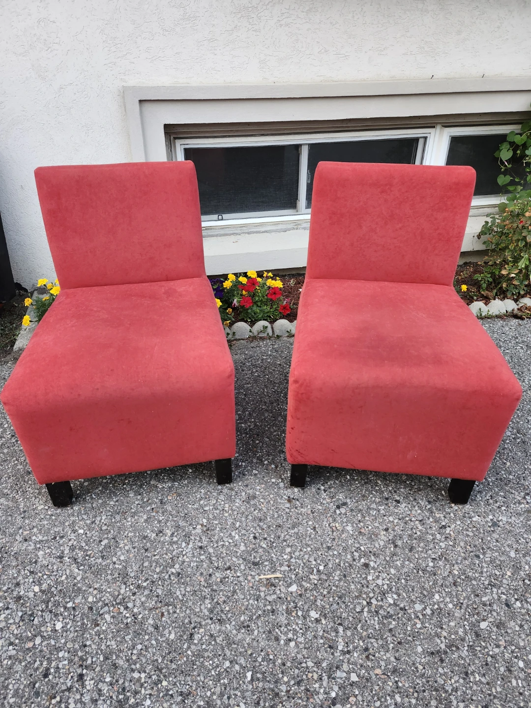 Pair of Red Accent Chairs - photo 2