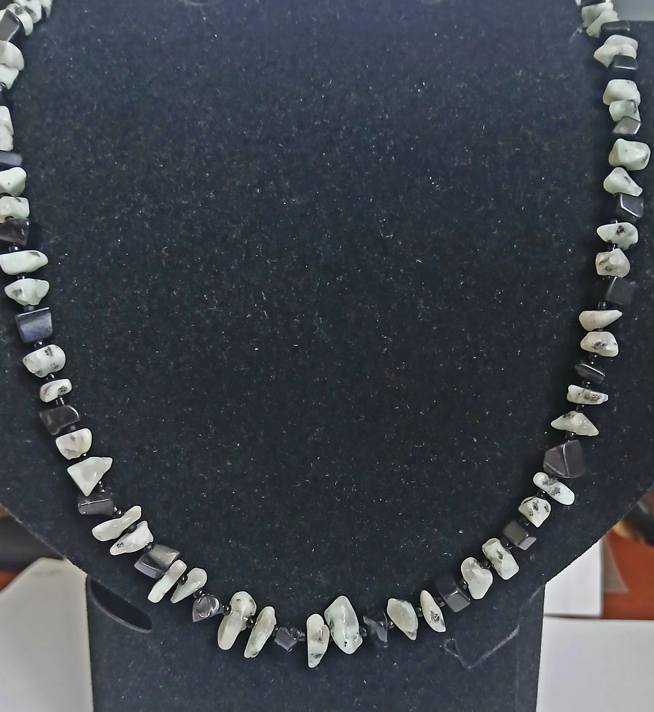 Beaded Necklace - Black and White