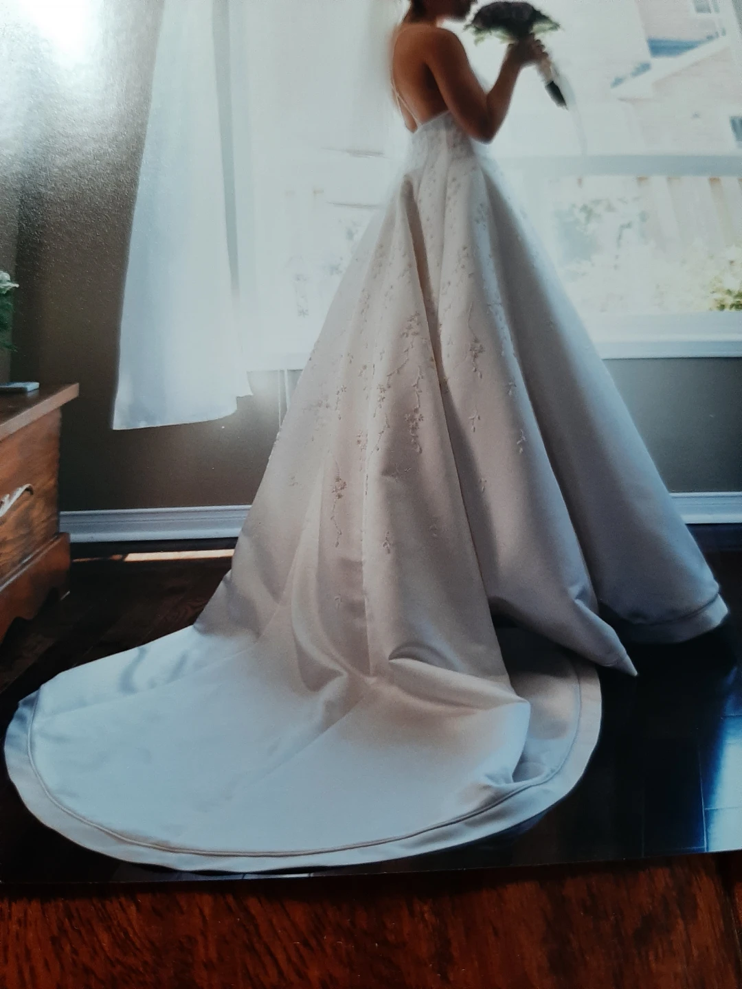 A-line beaded wedding dress
