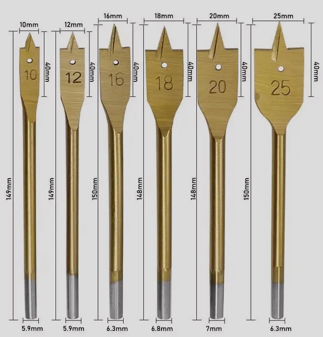6-Piece Flat Wood Drill Bits Set - photo 2