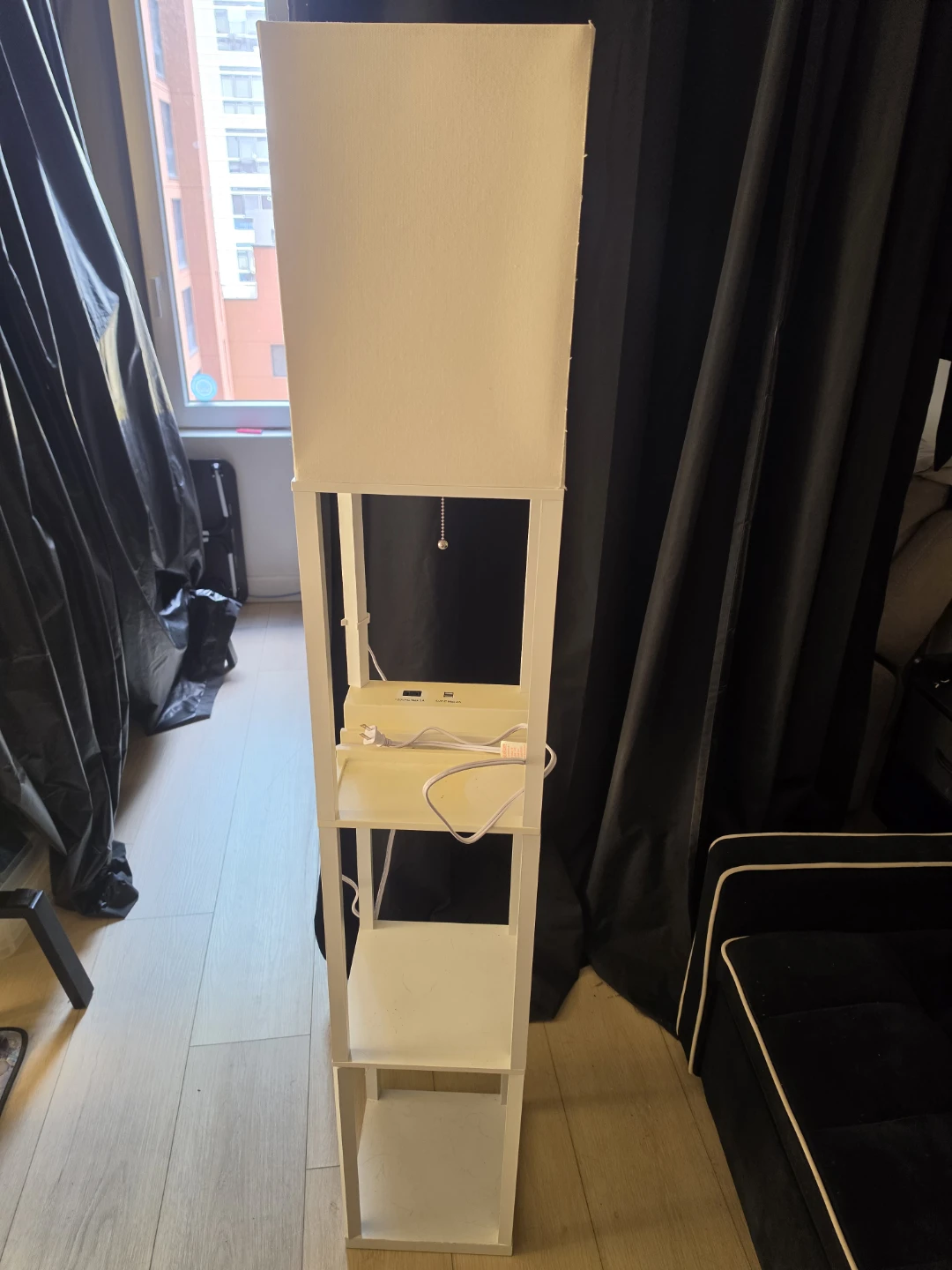 Floor Lamp with Shelves and USB Ports
