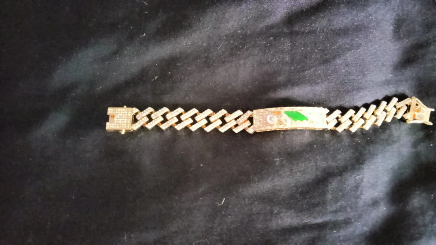 Cuban Link Bracelet with Rhinestones