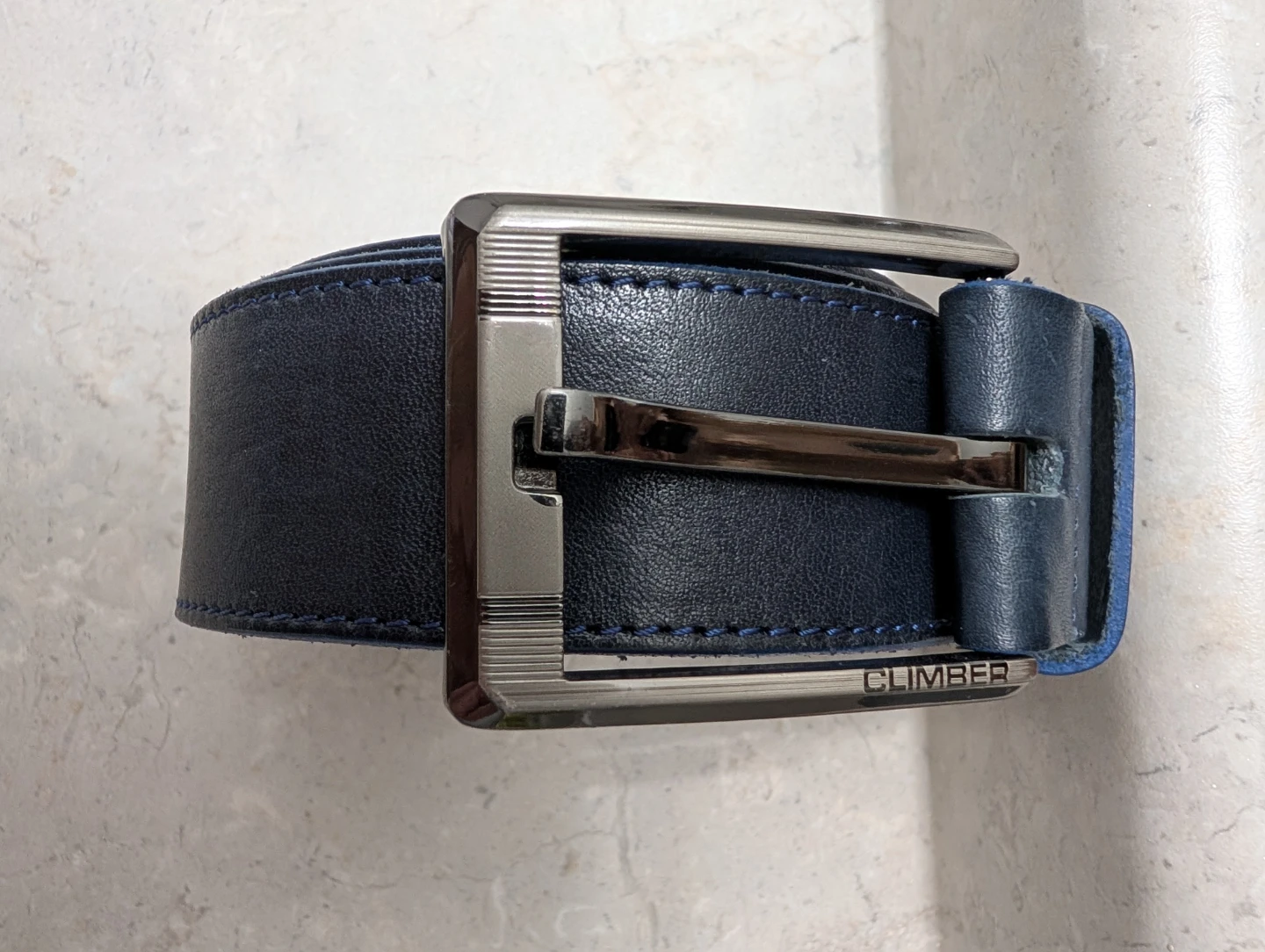 Blue Leather Belt - Medium Size - photo 2