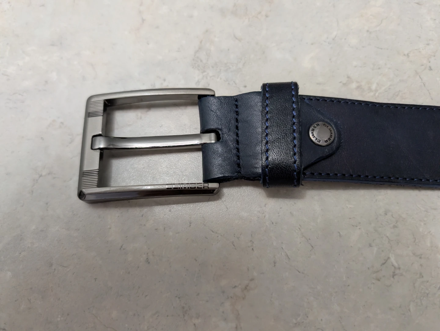 Blue Leather Belt - Medium Size - photo 3