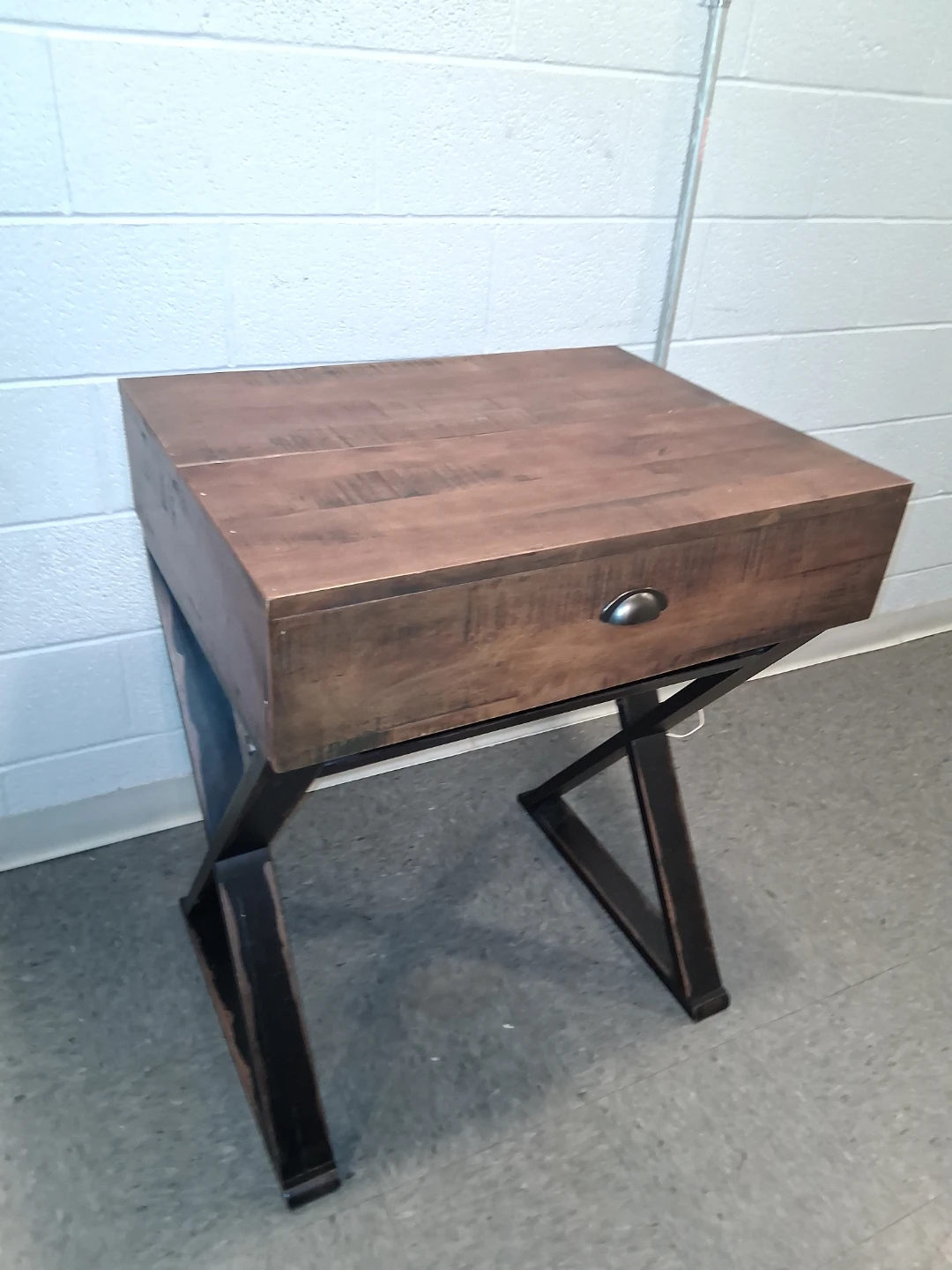 Distressed Antique Cognac and Black Wood Secretary Desk - photo 3